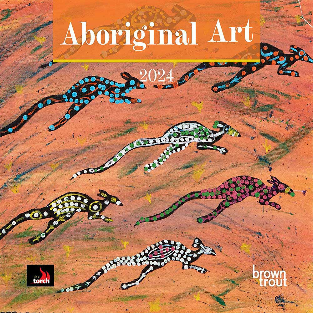 Image of BrownTrout Australia 2024 Australia Aboriginal Art Monthly Square Wall Calendar - 12" x 12" - Assorted - English