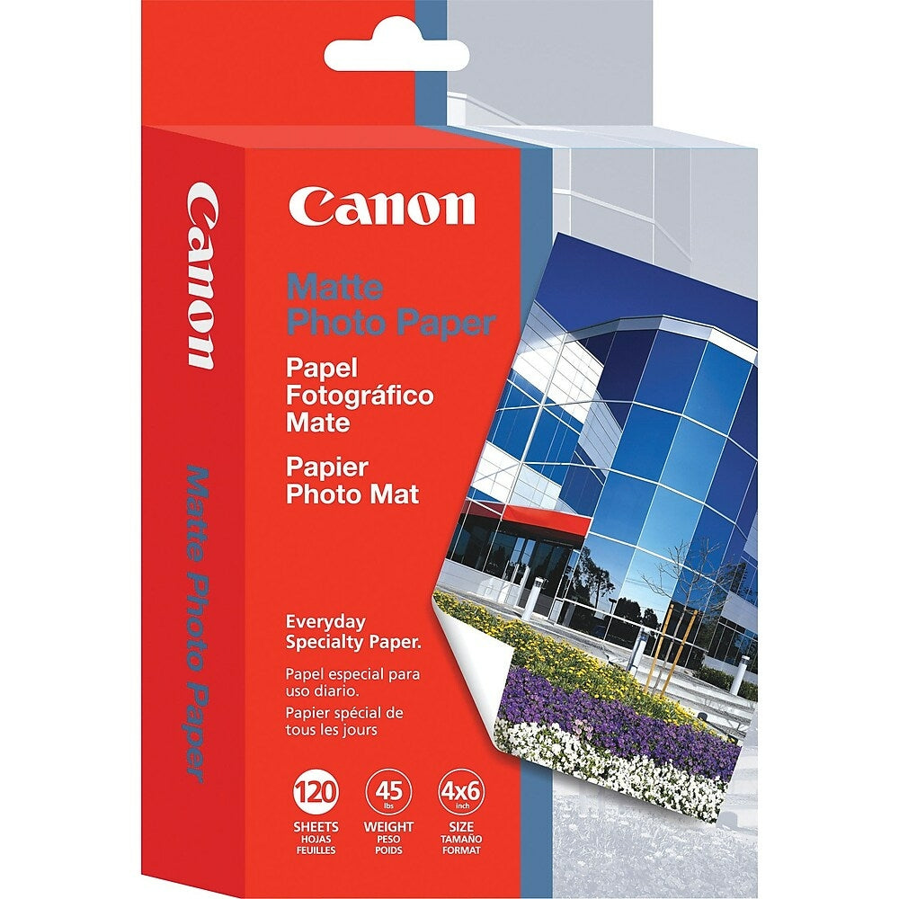 Image of Canon Matte Photo Paper, 4" x 6", 120-Sheets, 120 Sheets