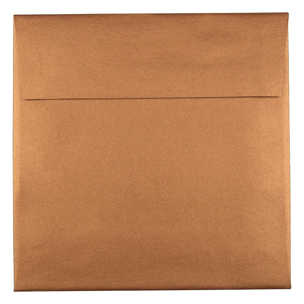 Image of JAM Paper 6 x 6 Square Envelopes, Stardream Metallic Copper, 50 Pack (184392I), Brown