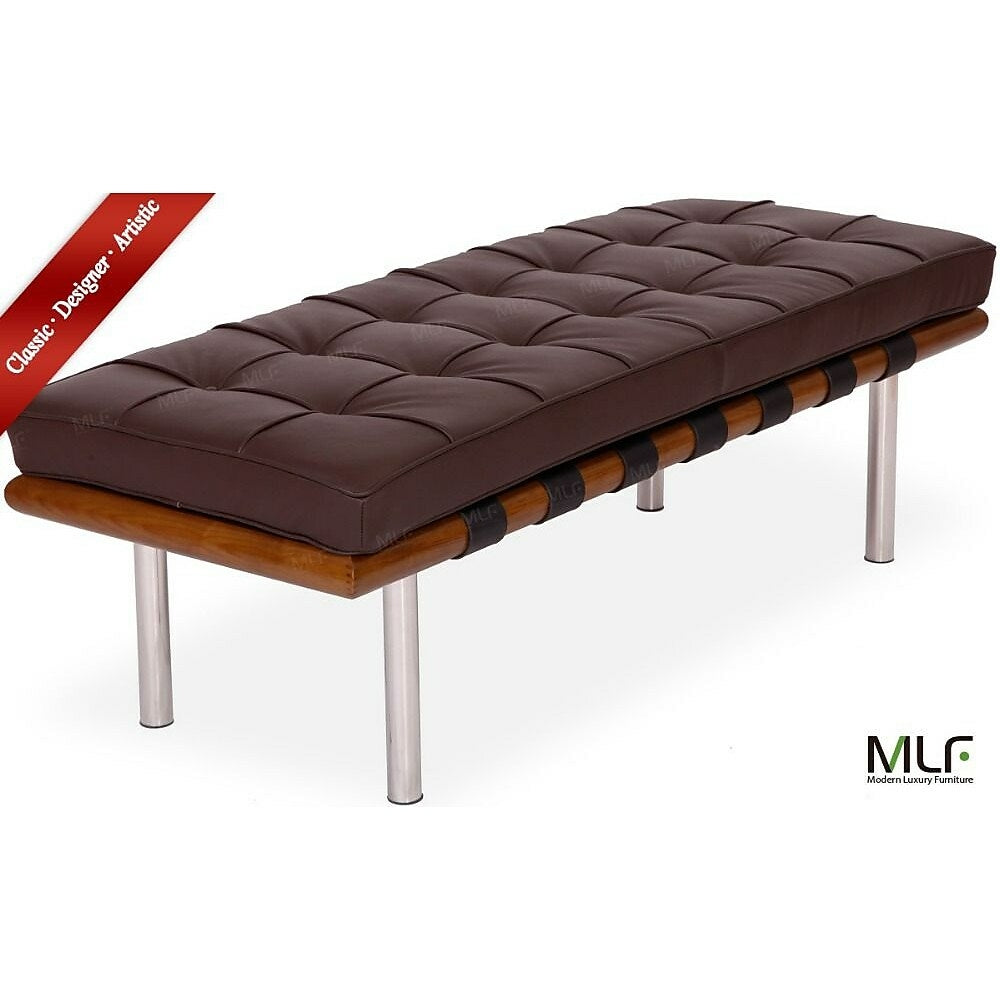 Image of Barcelona Bench Wood Frame, 73", Dark Brown