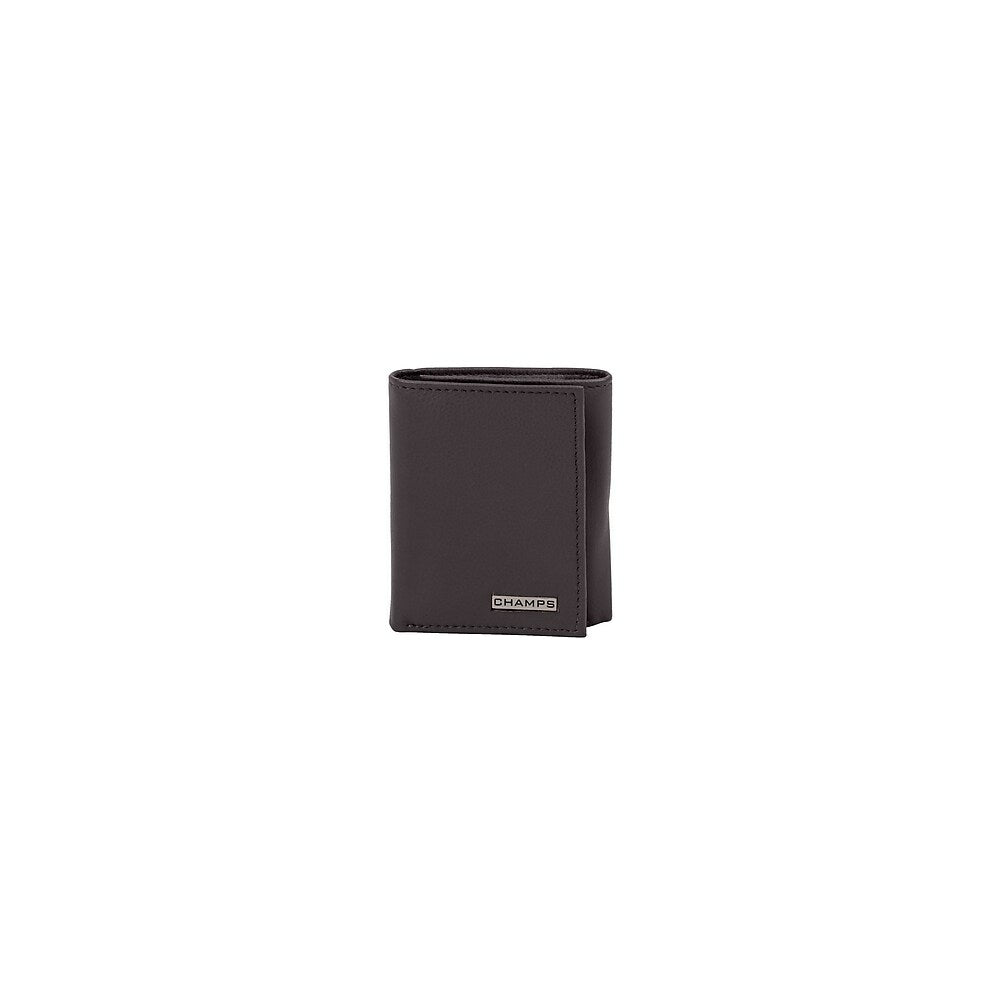 Image of Champs Black Label Leather RFID Tri-fold Wallet, Brown
