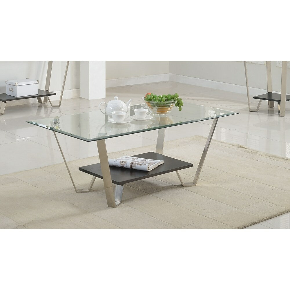 Image of Brassex 210-02 Avalon Coffee Table, Silver, Grey