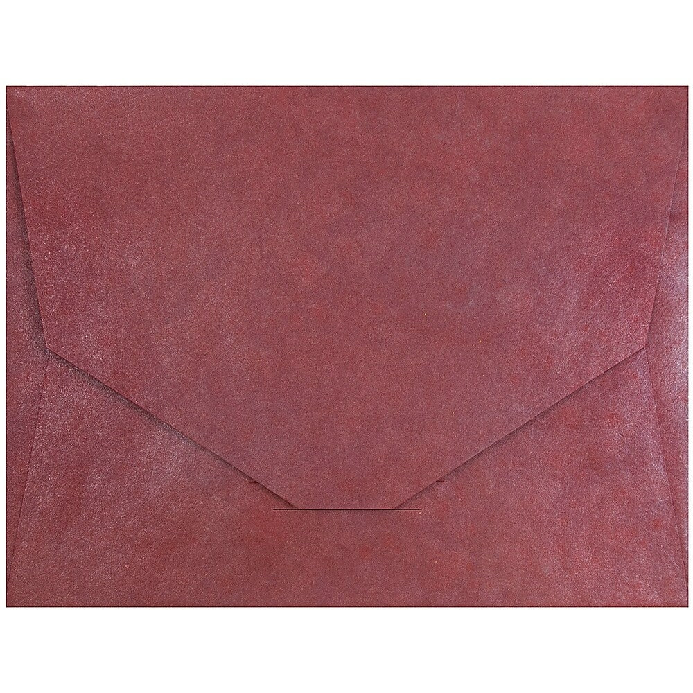 Image of JAM Paper 10 x 13 Booklet Handmade Envelopes, Metallic Red Recycled, 10 Pack (5964498g)