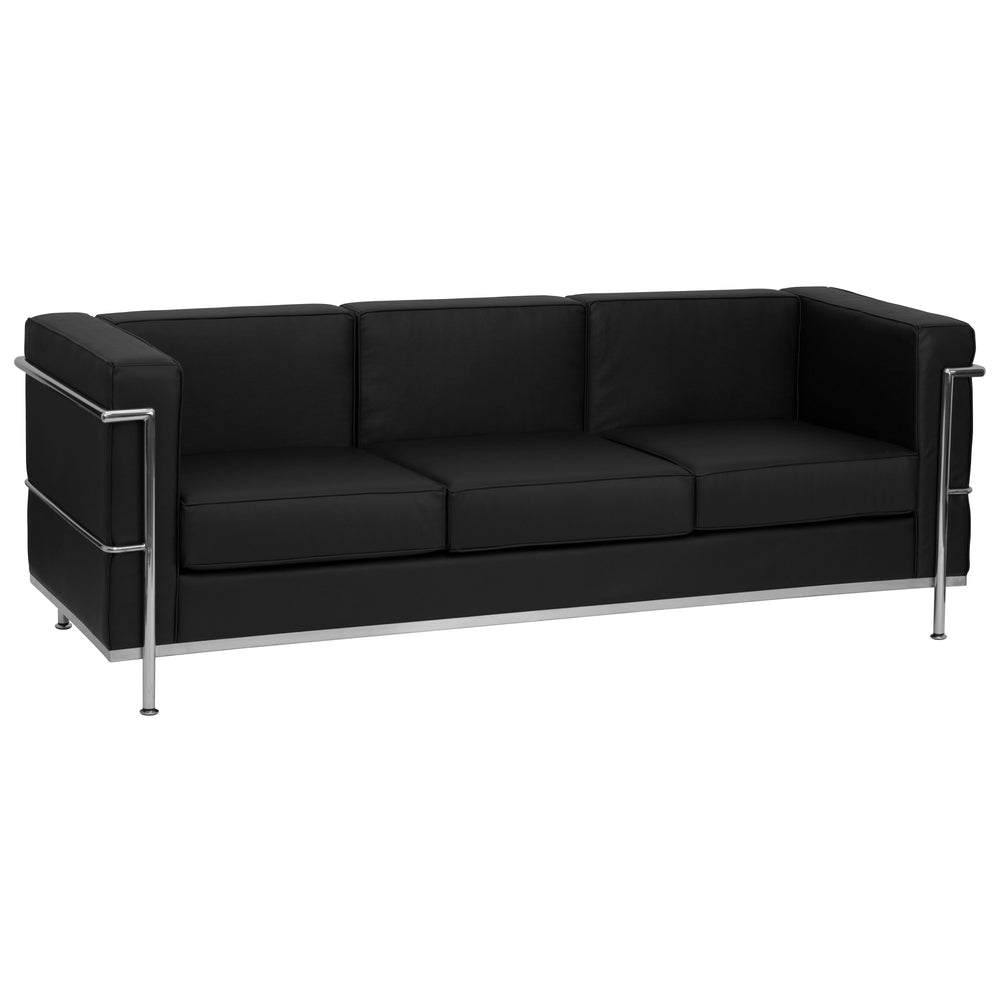 Image of Flash Furniture HERCULES Regal Series Contemporary Black LeatherSoft Sofa with Encasing Frame