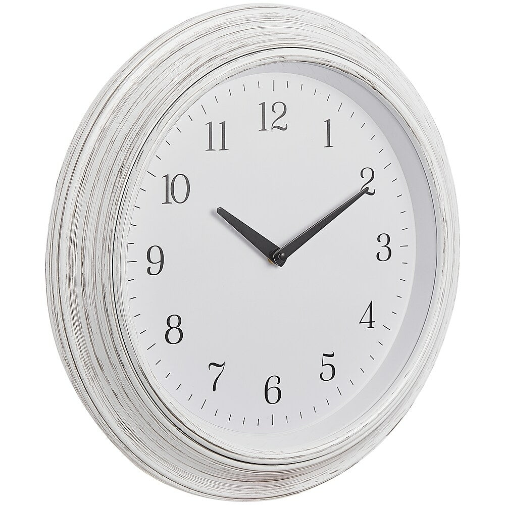 Kieragrace Devin 16 Wall Clock White Brushed Grey Staplesca