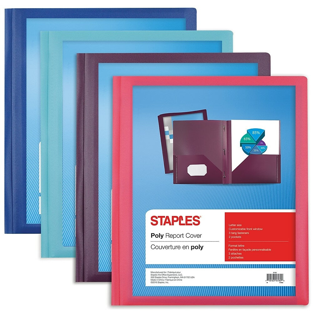 Image of Staples Customizable Report Covers - Assorted Fashion Colors