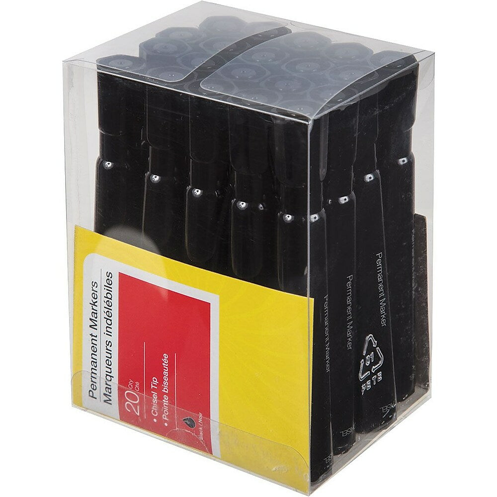 Image of Permanent Markers - Chisel Tip - Black - 20 Pack