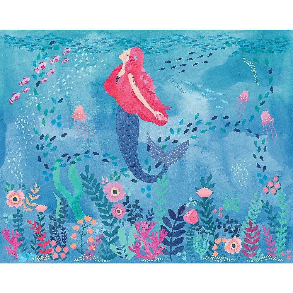 Image of WallPops Mermaid Magic Mural, Blue