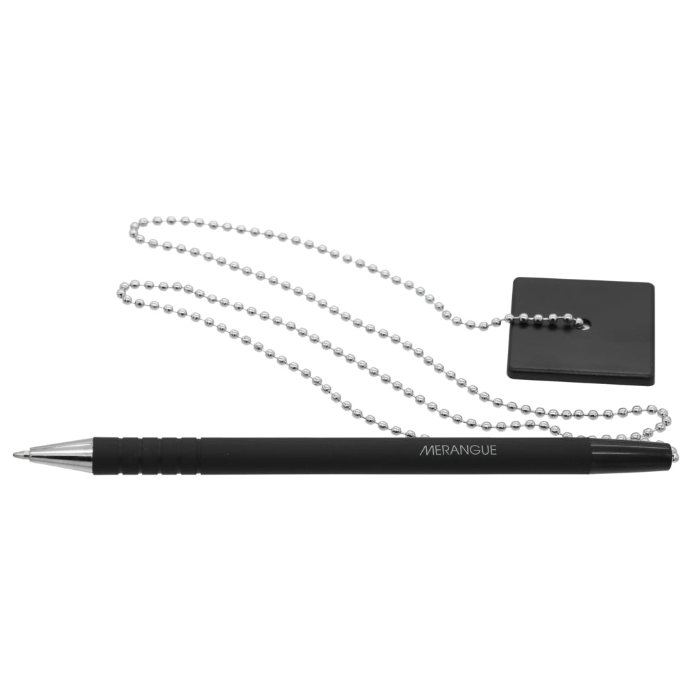 Image of Merangue Security Desktop Pen - 24" Metal Chain - Black
