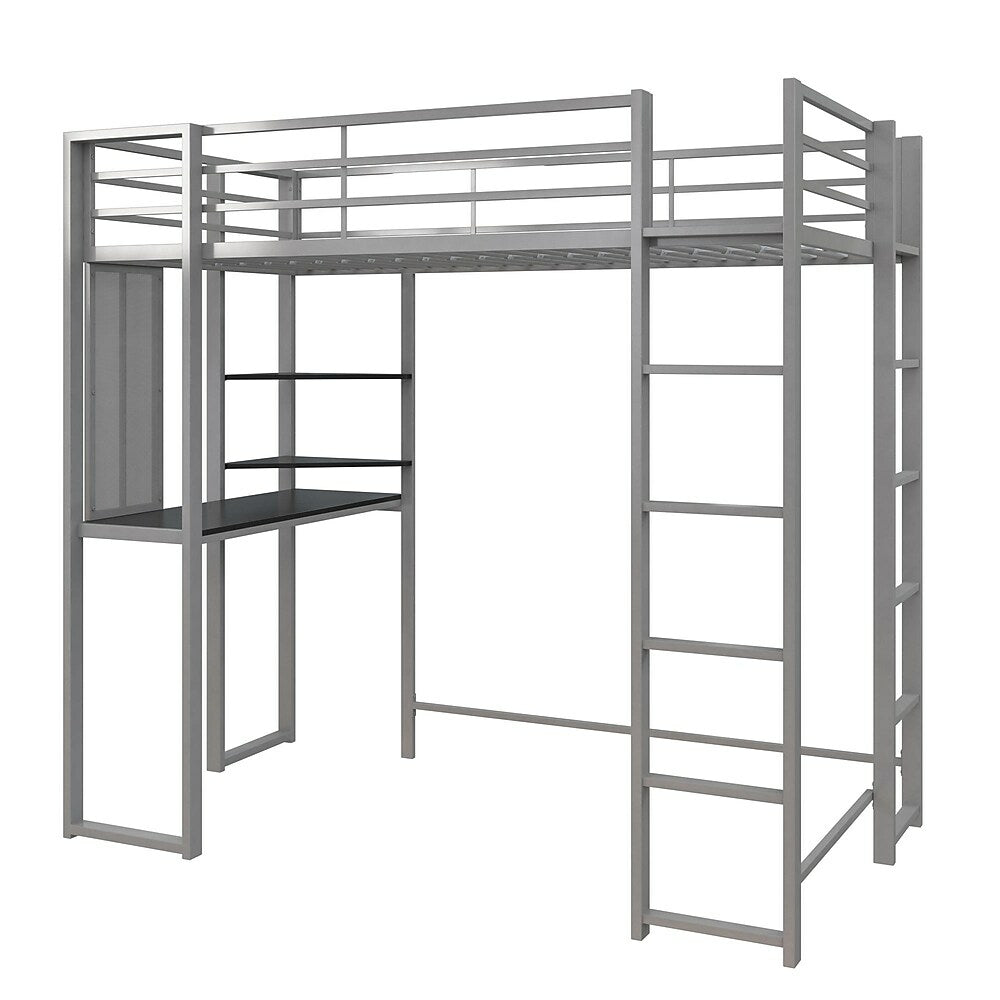 Image of DHP Abode Twin Size Loft Bed - Silver