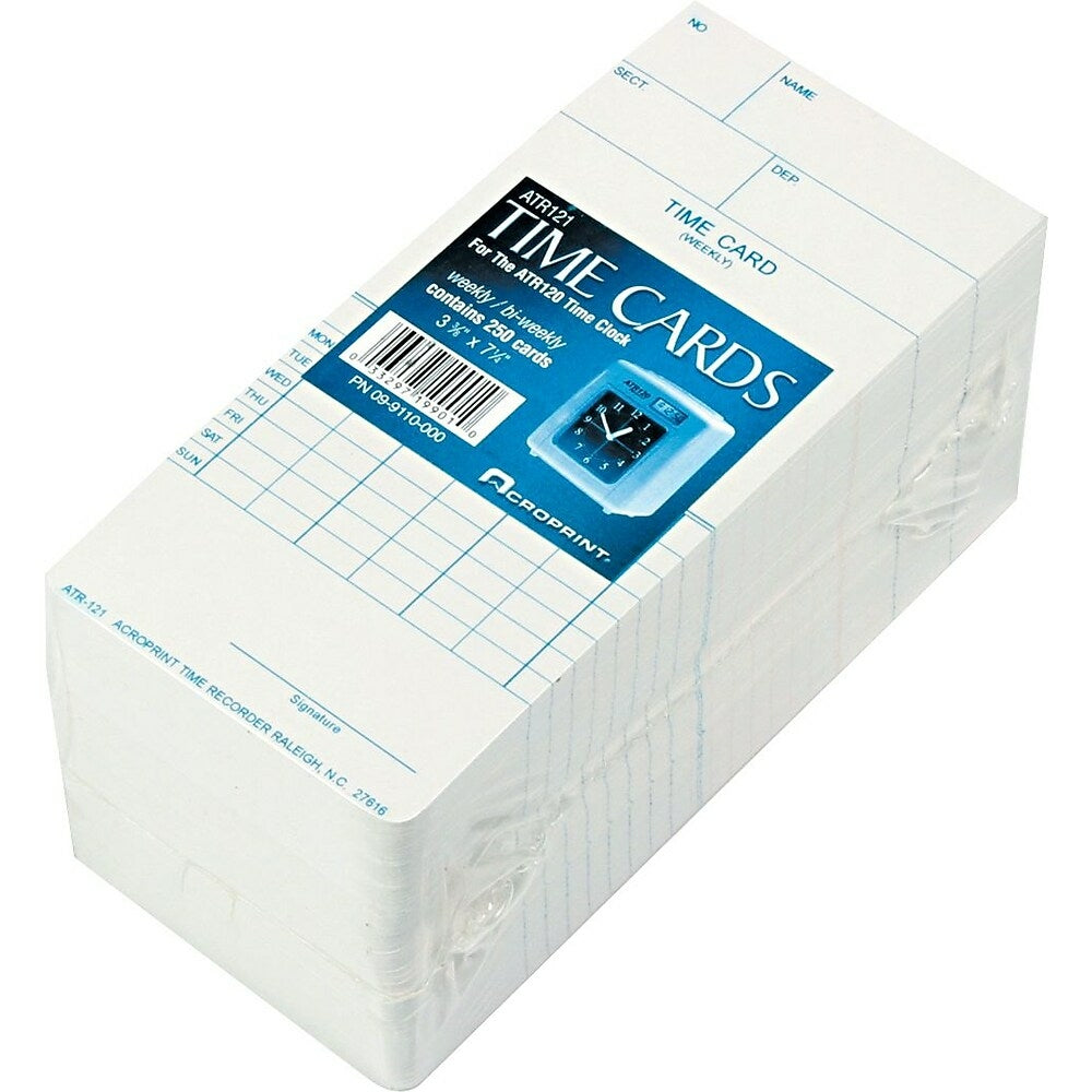 Image of Acroprint Weekly Time Cards for ATR121r, Bilingual, 250 Pack
