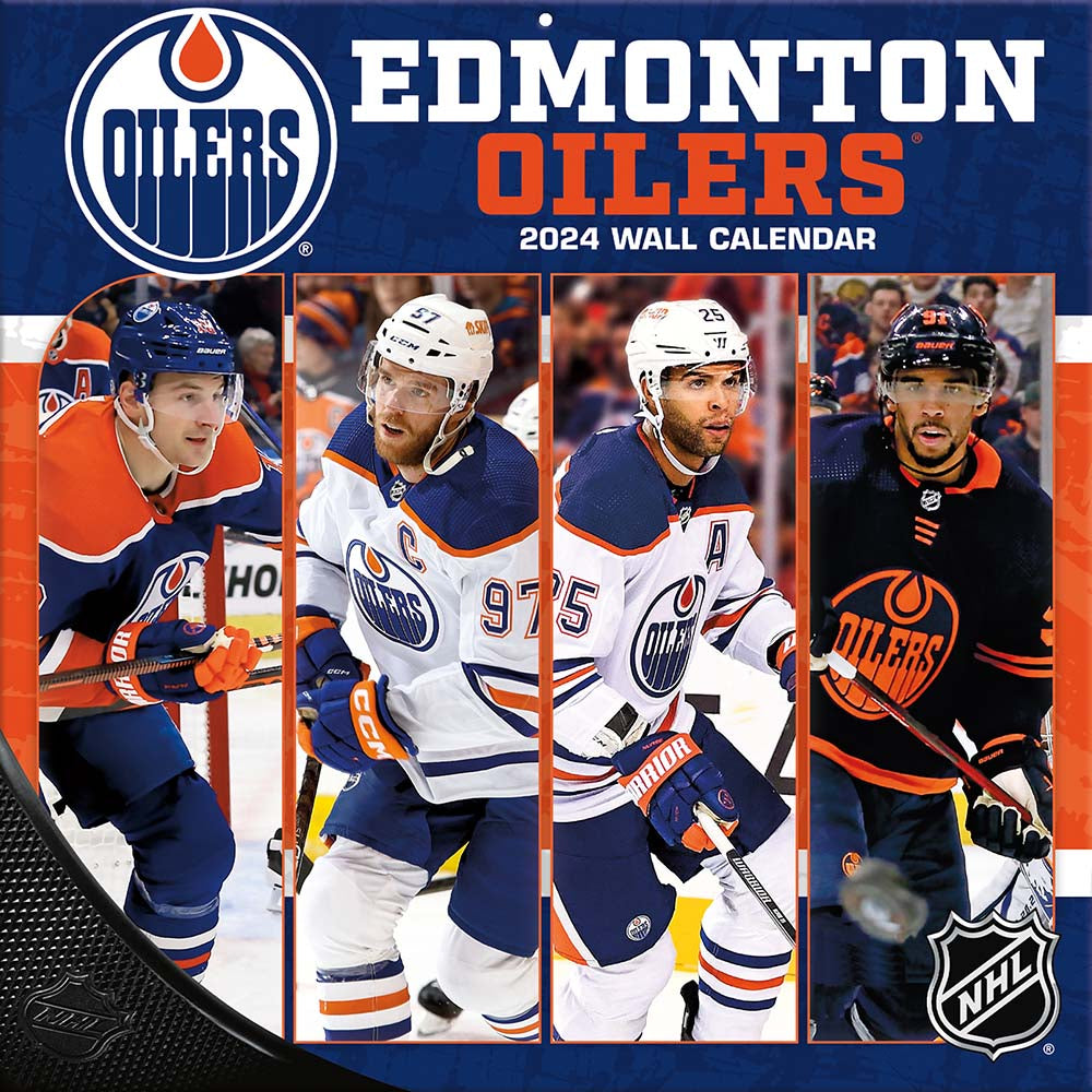 Image of Lang 2024 Edmonton Oilers Monthly Square Wall Calendar - 12" x 12" - Assorted - English