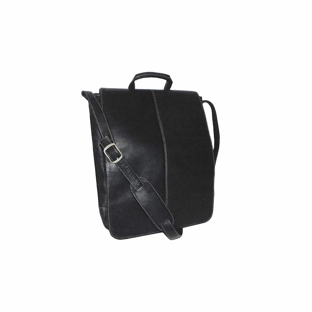 Image of Royce Leather 17" Vertical Laptop Messenger Bag, Black