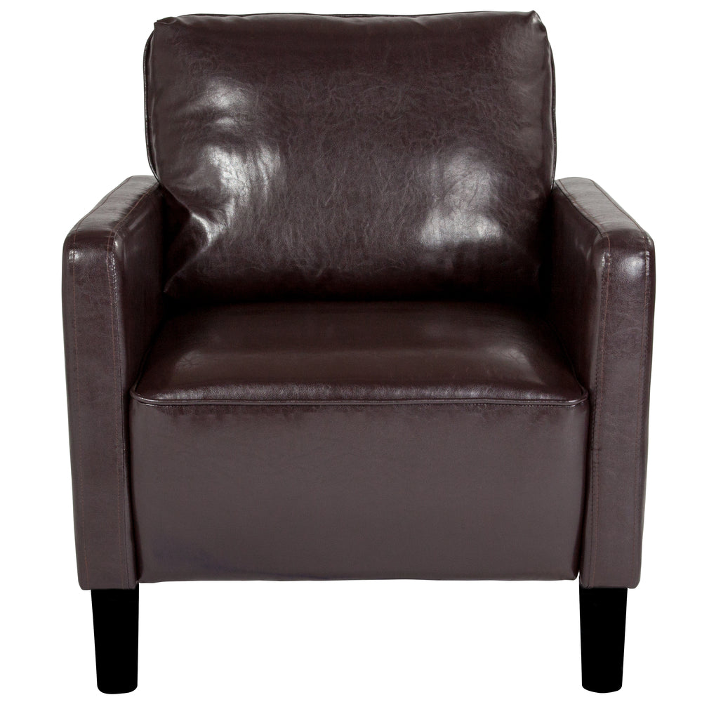 Image of Flash Furniture Washington Park Upholstered Chair - Brown Leather