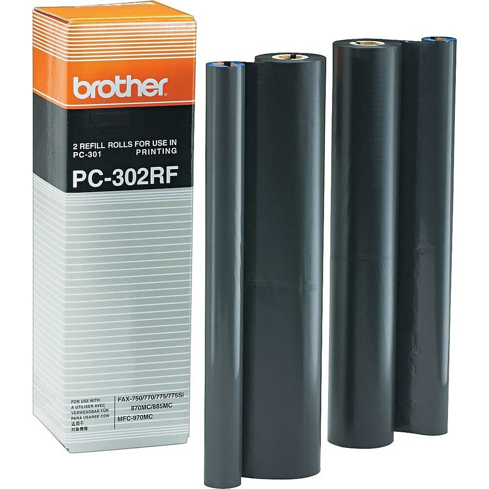 Image of Brother PC302 Fax Ribbon Refill Roll, Dual Pack (PC302RF), 2 Pack