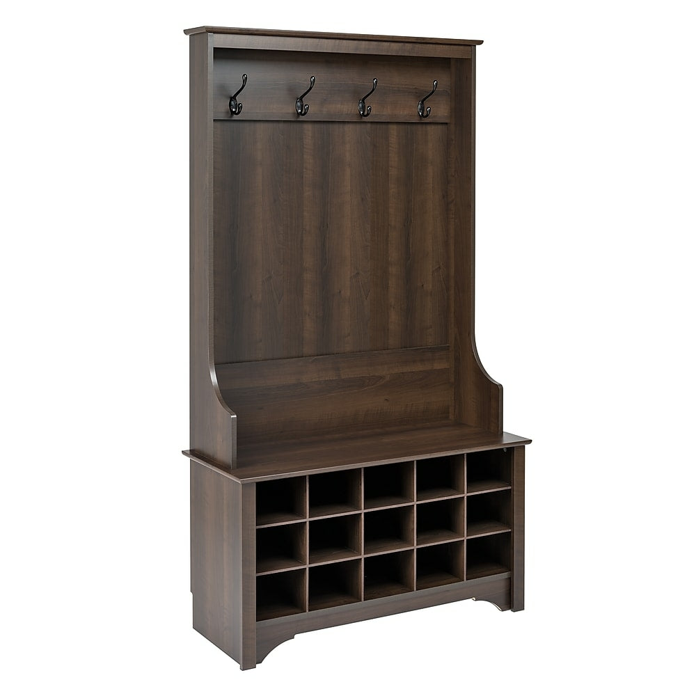 Image of Prepac Hall Tree with Shoe Storage - Espresso