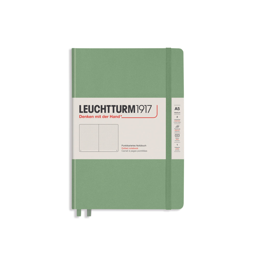 Image of Leuchtturm1917 Hardcover Notebook - Medium A5 - Sage - Dotted - 5 7/8" x 8 1/4"