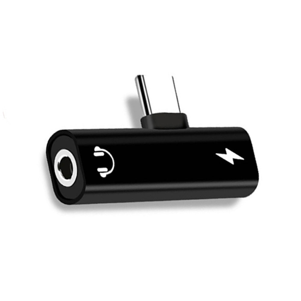 Image of Speedex 2 In 1 Type-C to 3.5mm Audio & Type-C Charging Port adapter, Black