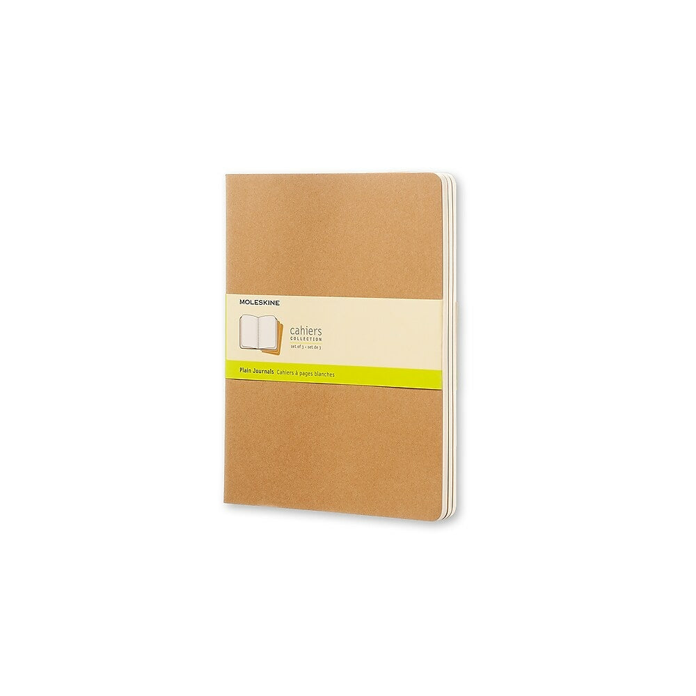 Image of Moleskine Cahier Journals - Extra Large - Plain - Kraft Brown - 3 Pack