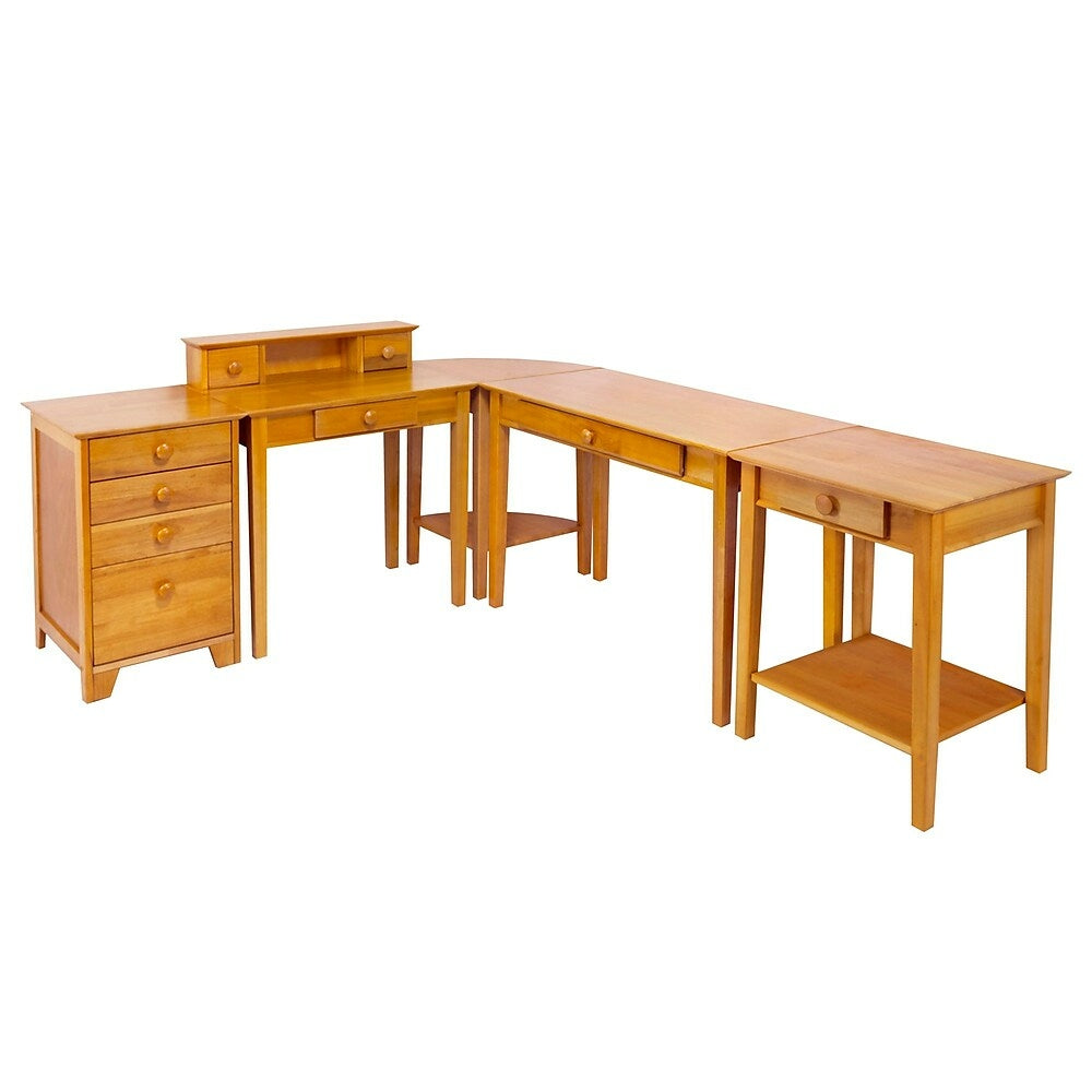 Image of Winsome Studio 5 piece Home Office Set, Honey