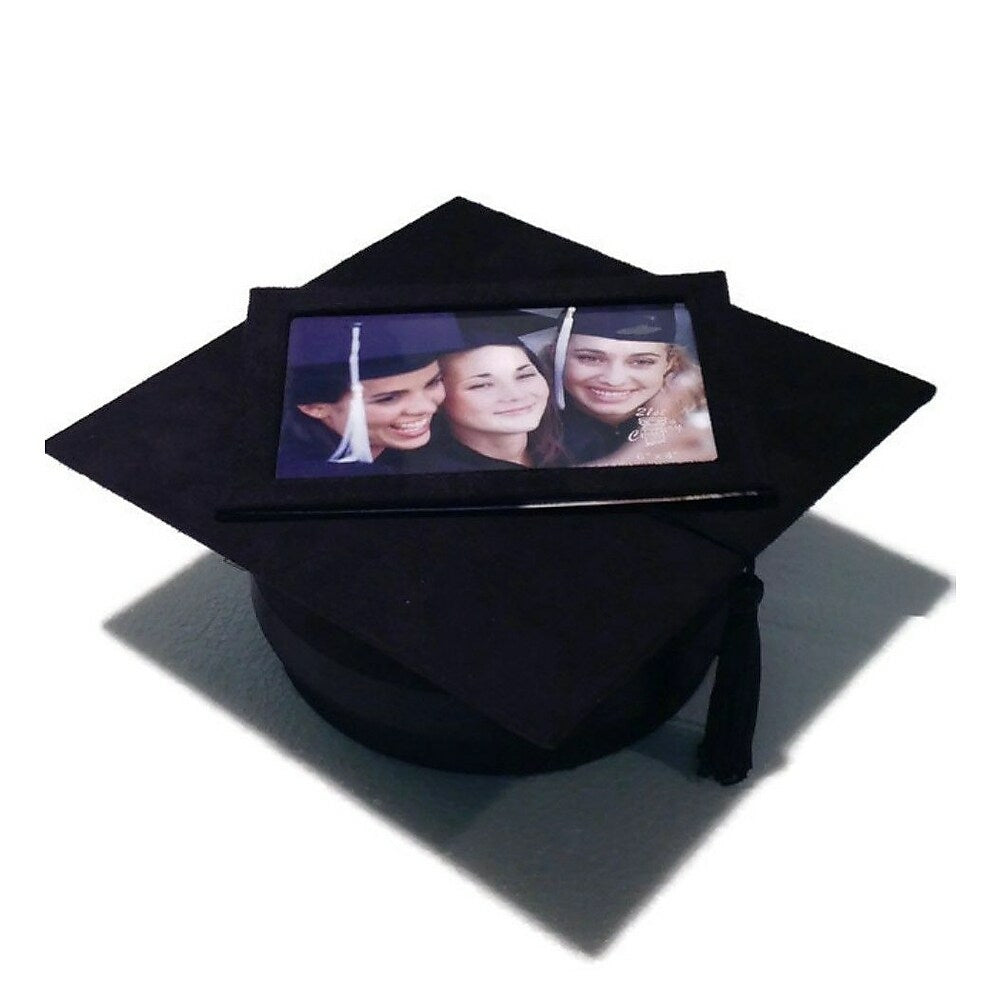 Image of Elegance Graduation Hat Keepsake Box with 4"x6" Frame, Black