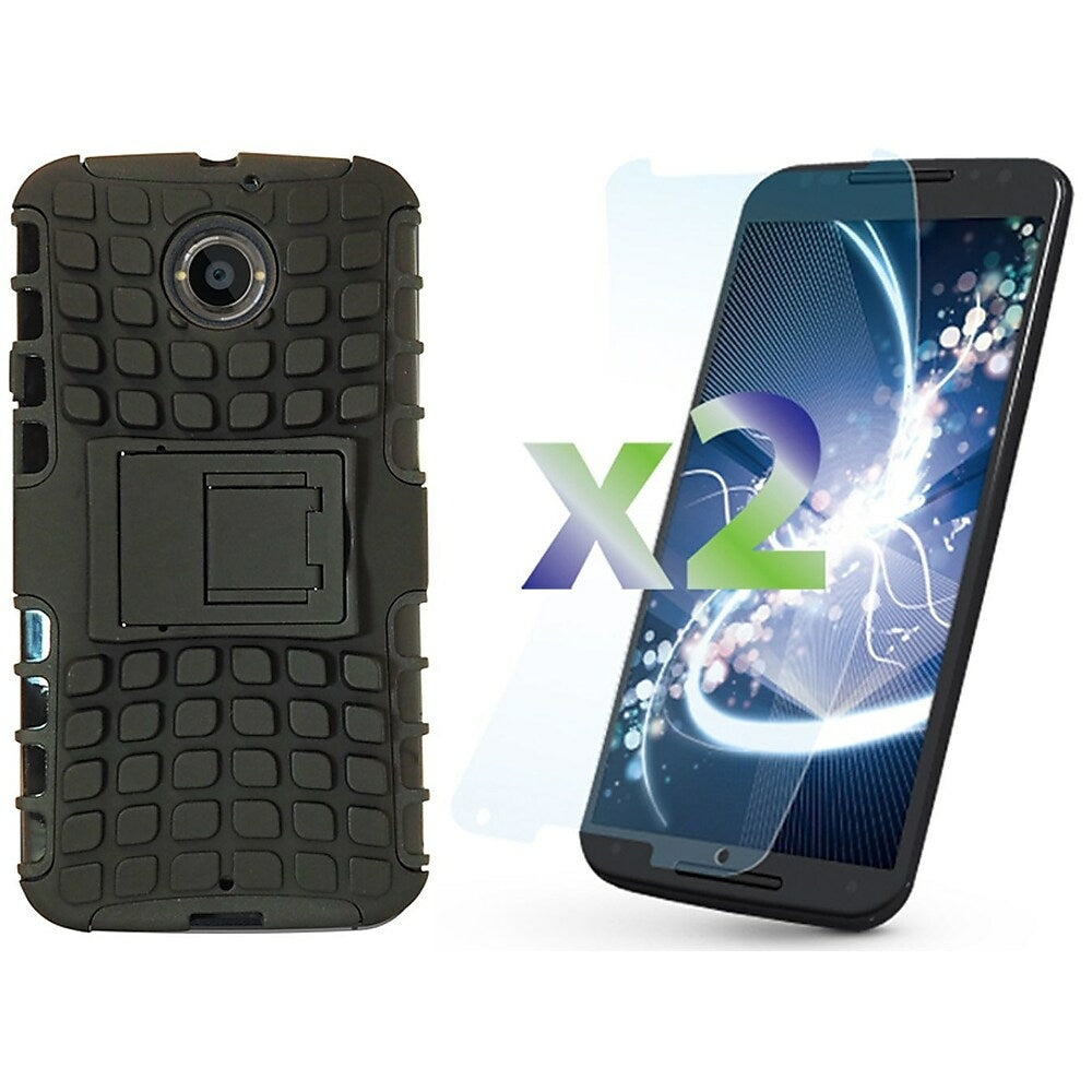 Image of Exian Armored Case with Stand for Moto X2 - Black