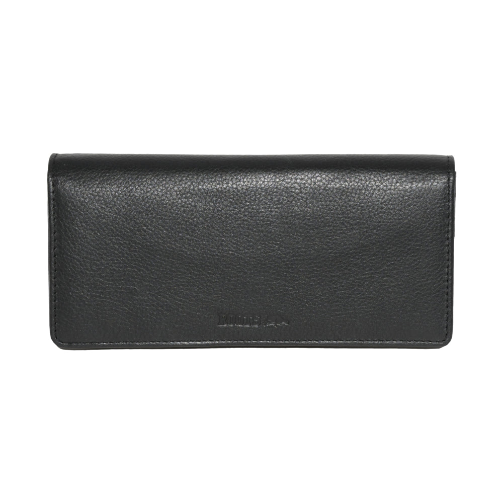 Image of Roots Ladies Leather Expander Clutch Wallet - Black