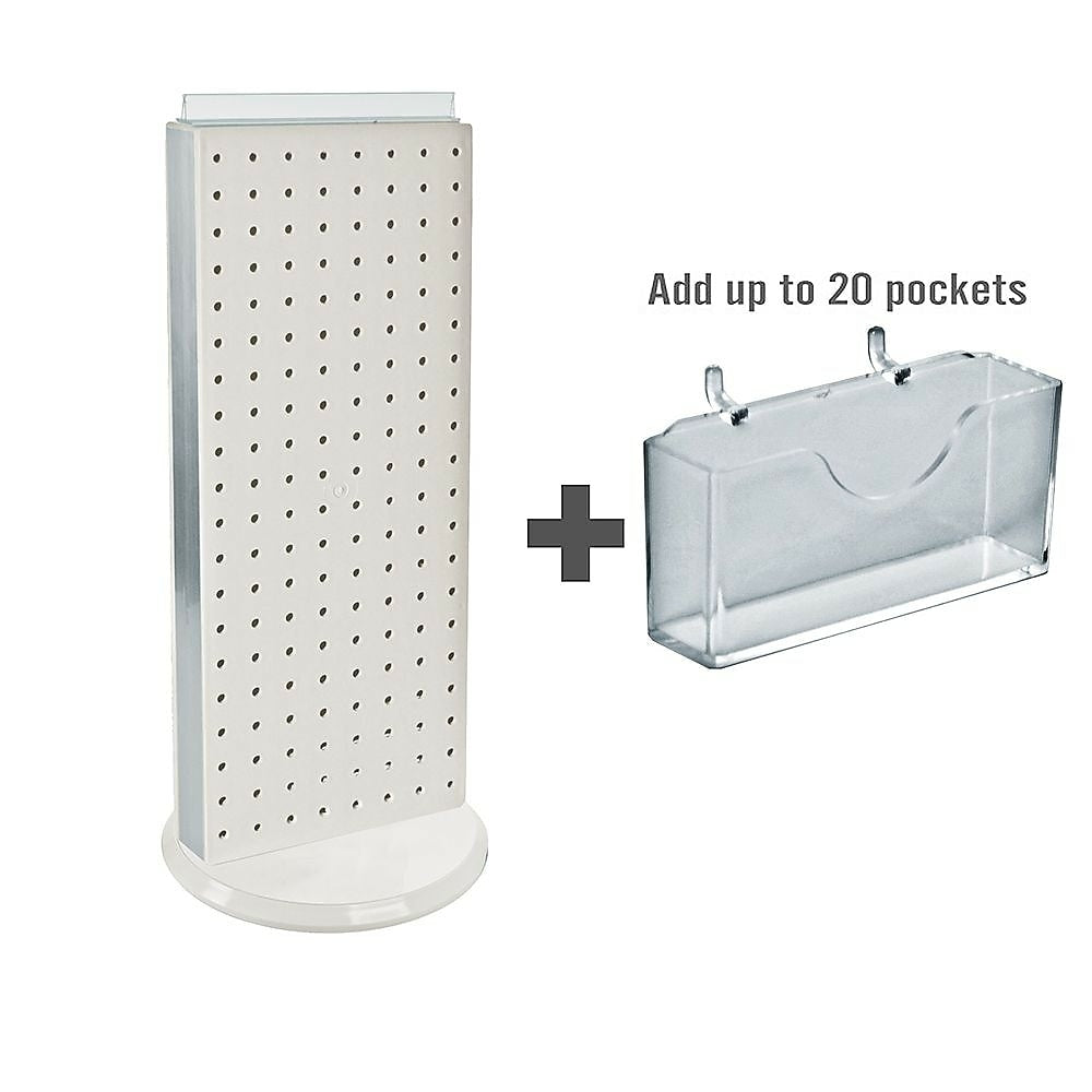 Image of Azar Displays Pegboard Counter Gift Card Holder, 8" x 21", White (700505-WHT) | 143.99