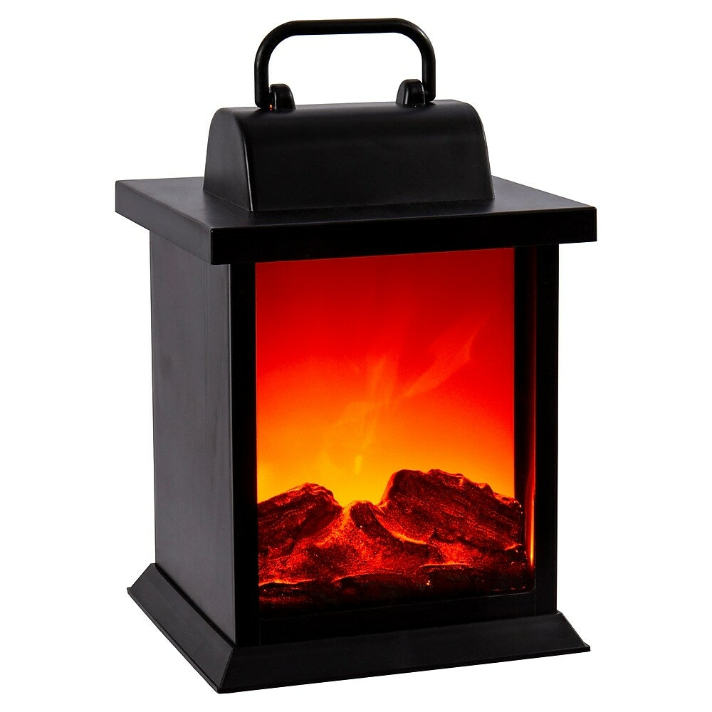 Image of Truu Design LED Flame Lantern with Handle, 5.25 x 10 inches, Black