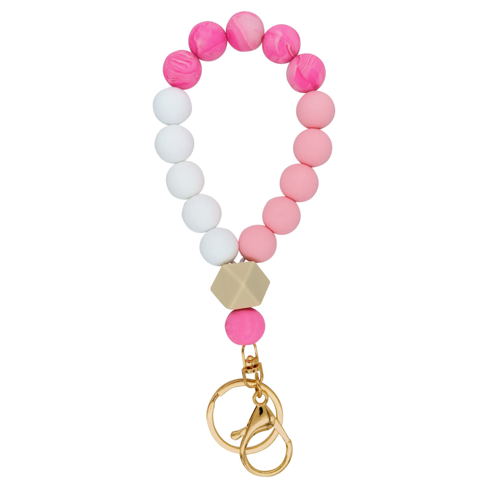 Image of Merangue Silicone Bead Keychain - Pink