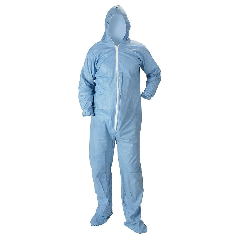 Image of Lakeland Coverall, Hood Pyrolon Plus 2, 3X-L w/Boots, Blue, 10 Pack (07414B-3XL)