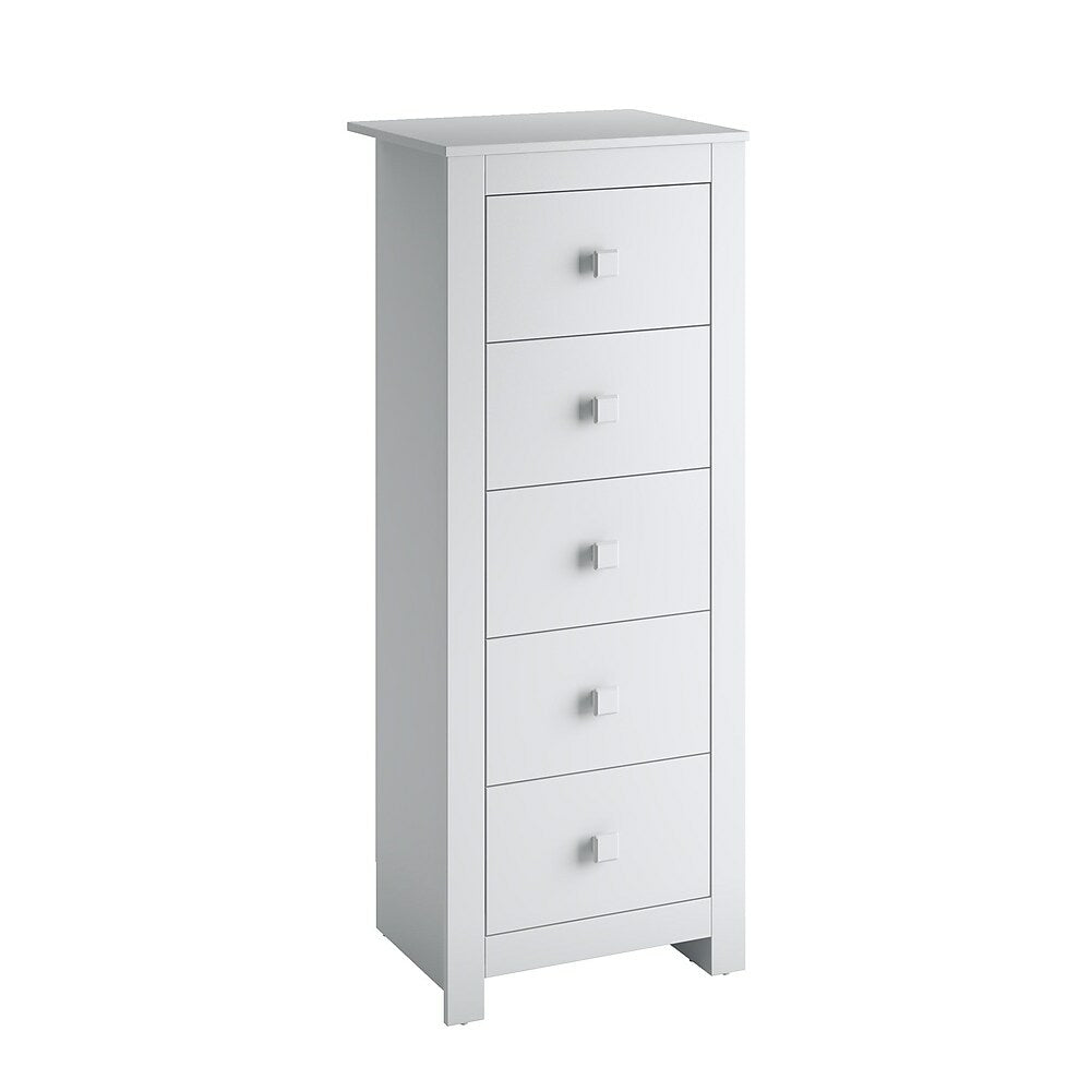 Image of CorLiving BMG-311-T Madison Tall Boy Chest of Drawers, Snow White