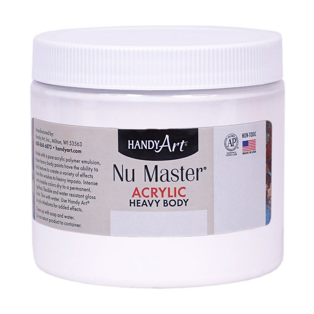 Image of Handy Art Nu Master Heavy Body Acrylic Paint 16 oz Titanium White