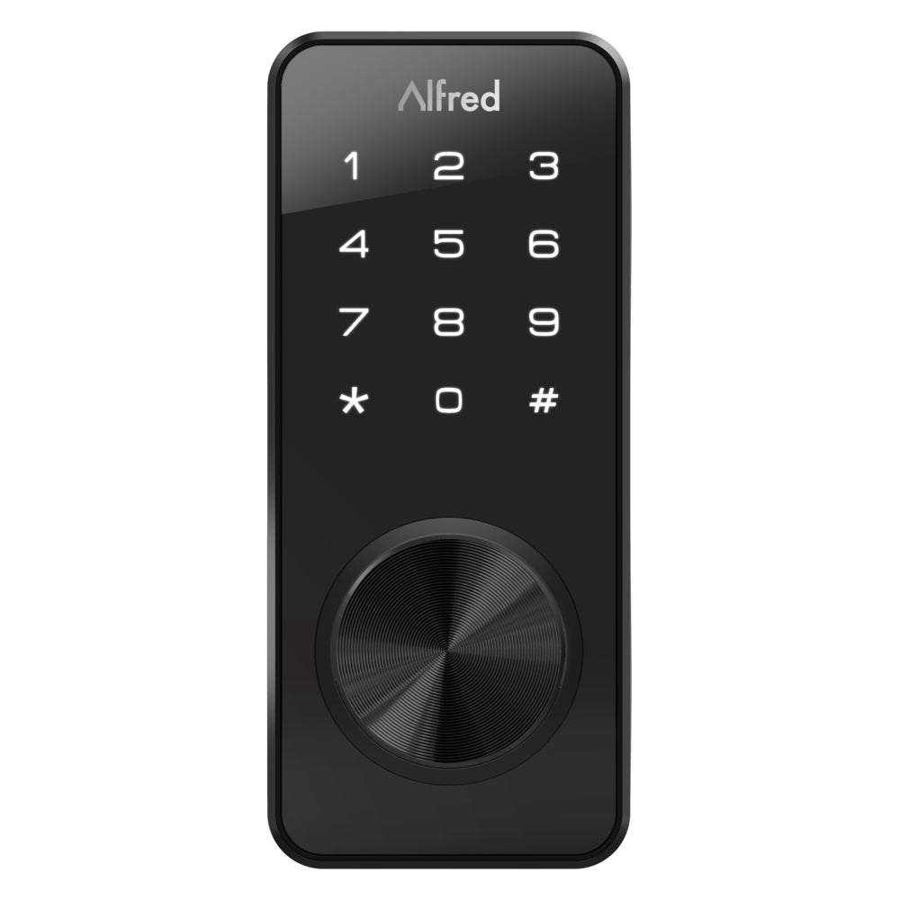 Image of Alfred DB1S Smart Deadbolt Door Lock with Key - Black