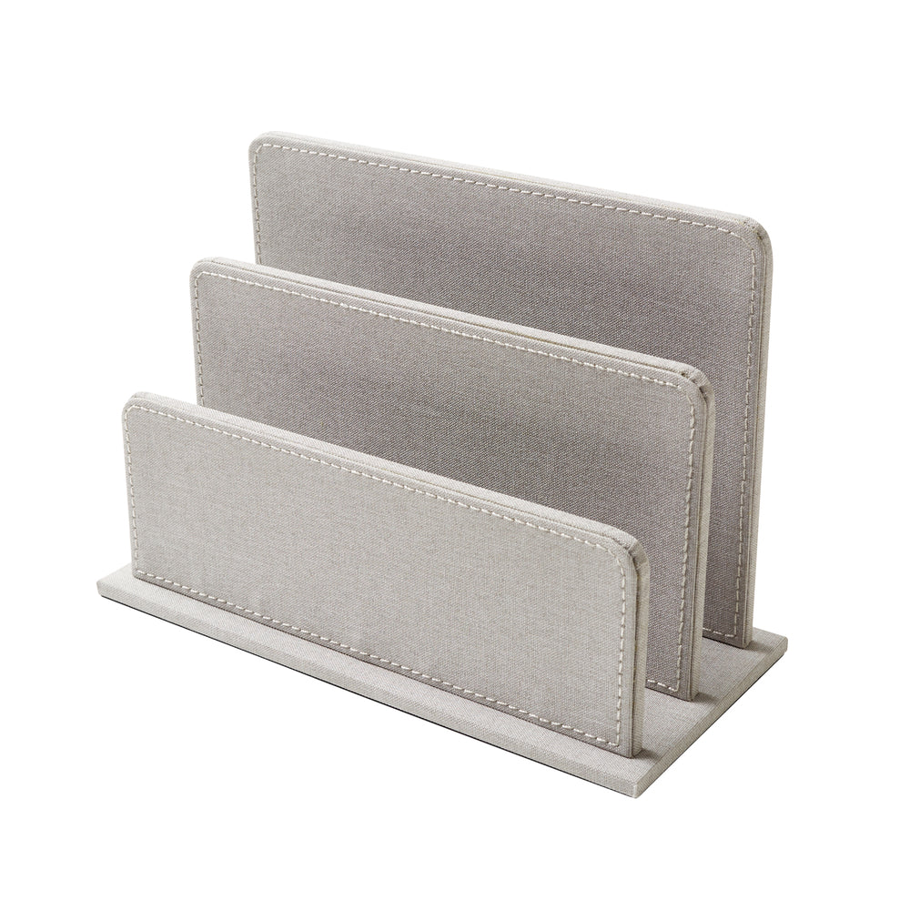 Image of Martha Stewart Linen Letter Sorter - Grey