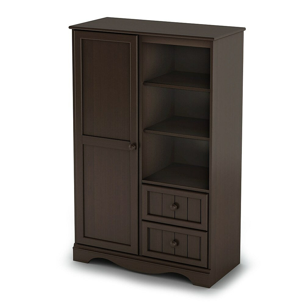 Image of South Shore Savannah Collection Armoire, Espresso, 35" (L) x 16" (D) x 53" (H)