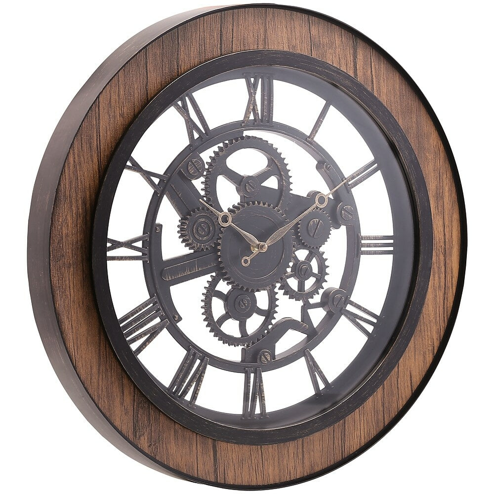 Image of kieragrace Bryce 20" Wall Clock - Black/Antique Gold, Yellow