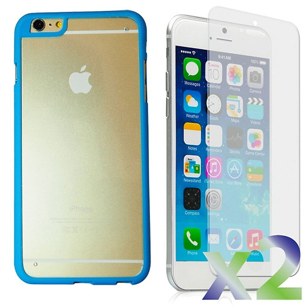 Image of Exian Bumper Case with Back Cover for iPhone 6 Plus - Blue