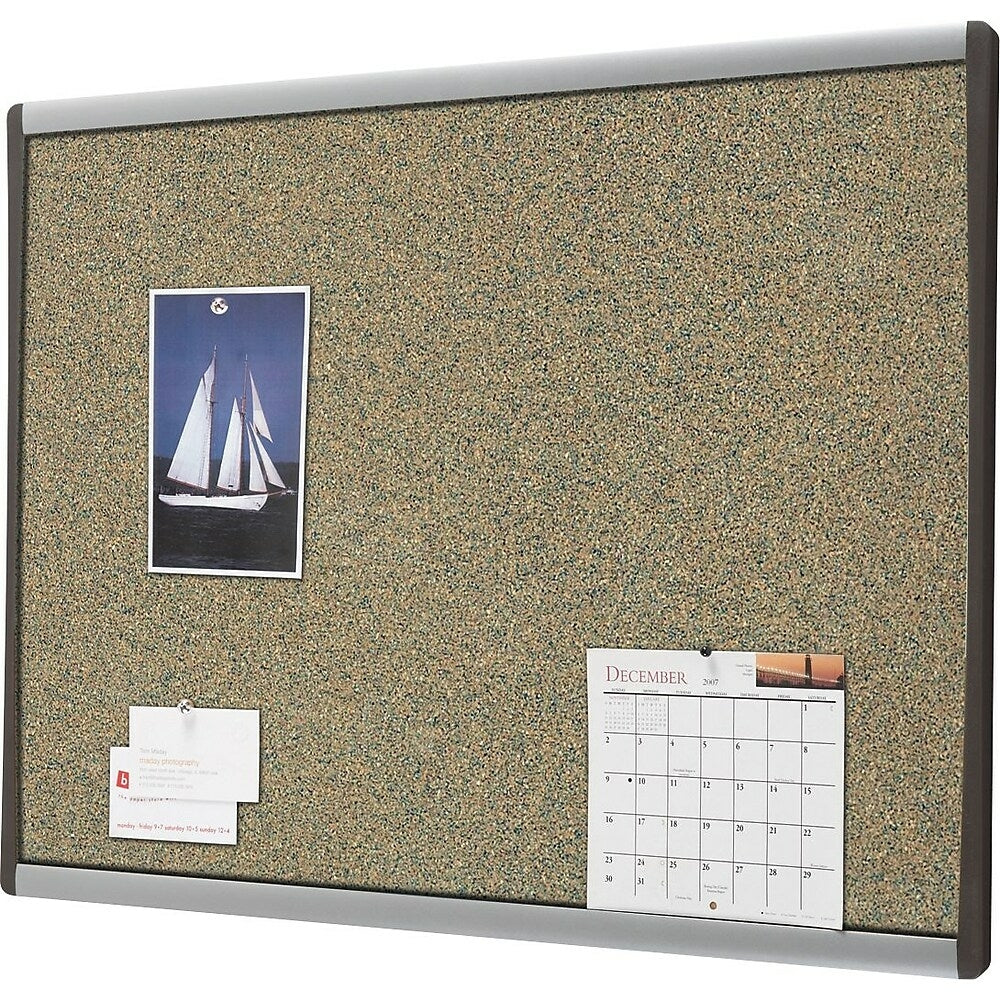 Image of Staples Premium Coloured Cork Bulletin Boards, Aluminum Frame, 18" x 24"