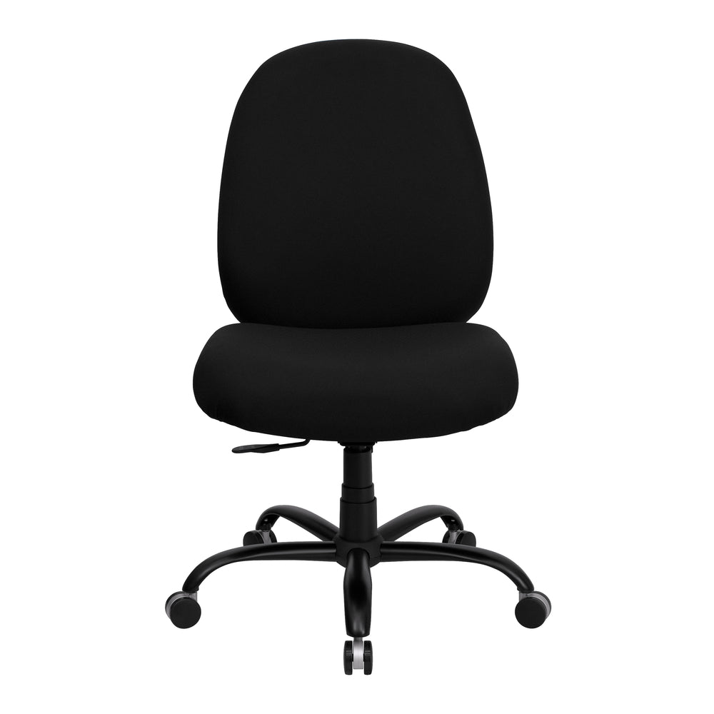 Image of Flash Furniture HERCULES Series Big & Tall Black Fabric Executive Swivel Chair with Adjustable Back Height
