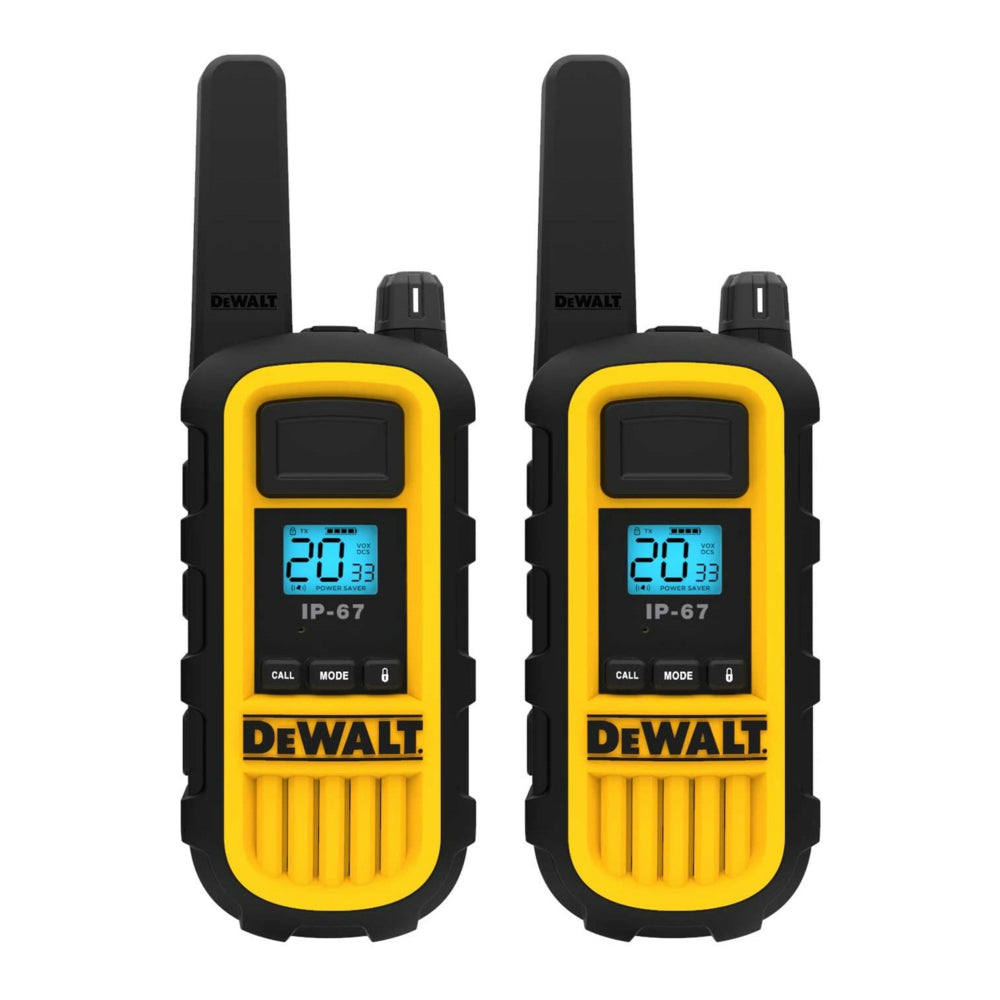 Image of DeWalt DXFRS800 Heavy Duty Rechargeable Two-Way Radio Walkie Talkies - 2 Pack