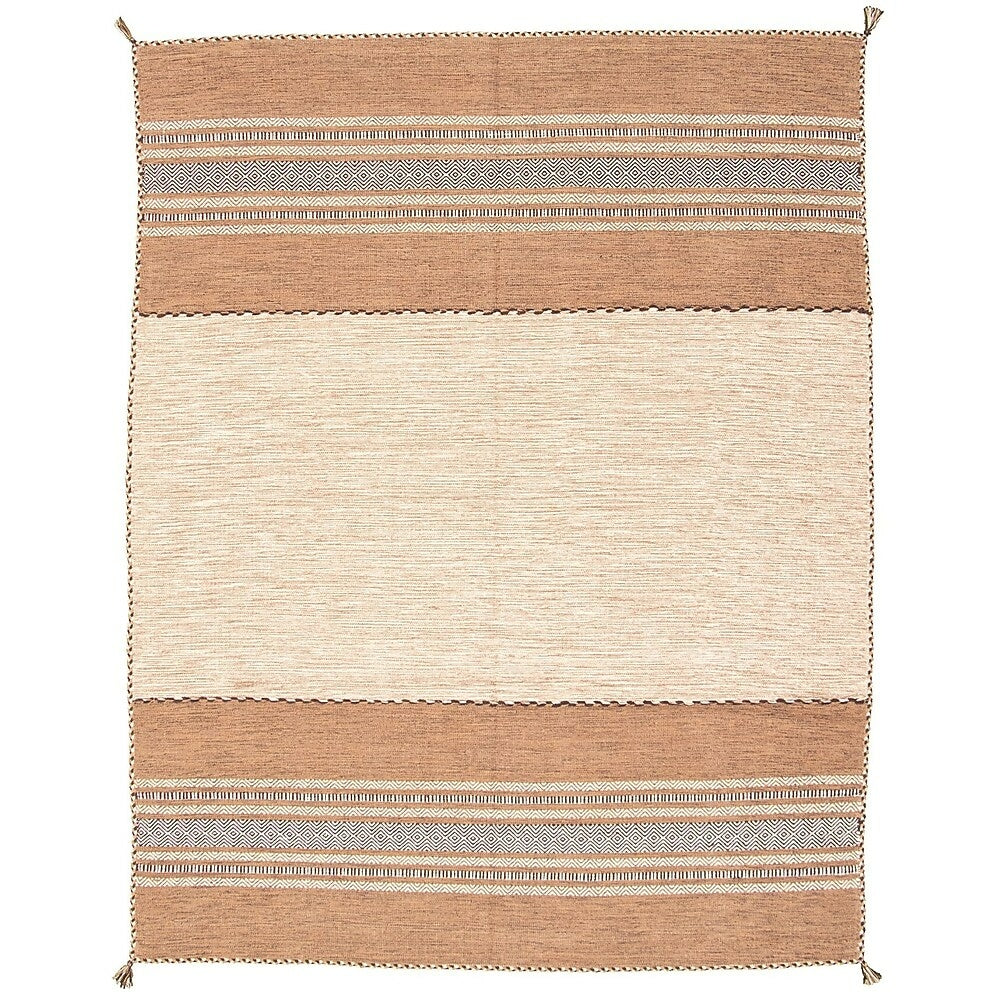 Image of eCarpetGallery Bold & Colourful Wool Kilim - 8' x 10' - Tan