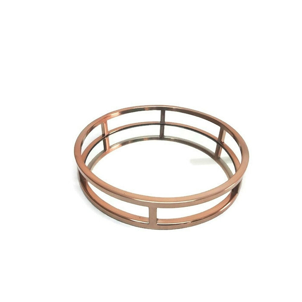 Image of Elegance Copper Round Mirror Stainless Steel Tray