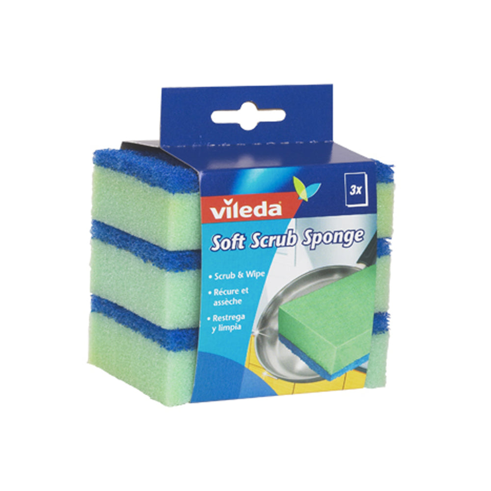 Image of Vileda Soft Scrub Sponge - 3 Pack