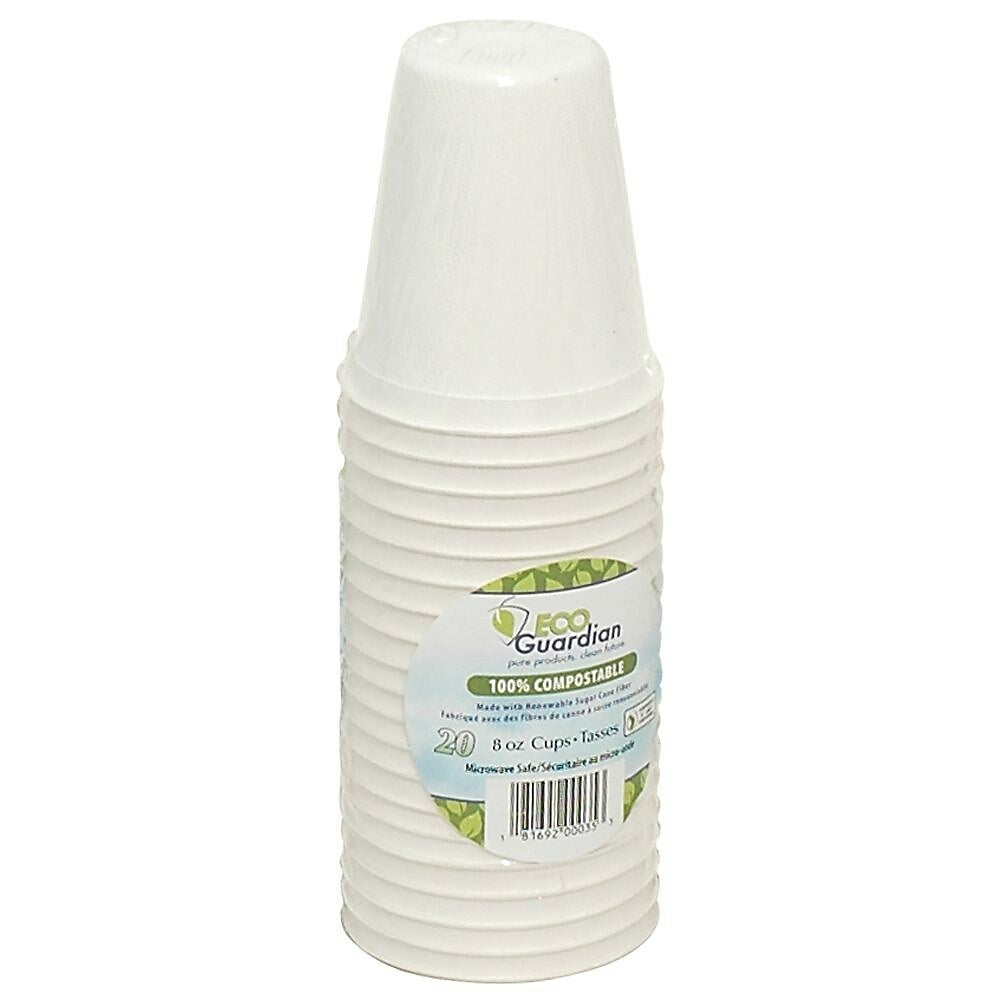 Image of Eco Guardian Compostable Bagasse Cups - 8 oz - 20 Pack (EG-N-K051-S20)