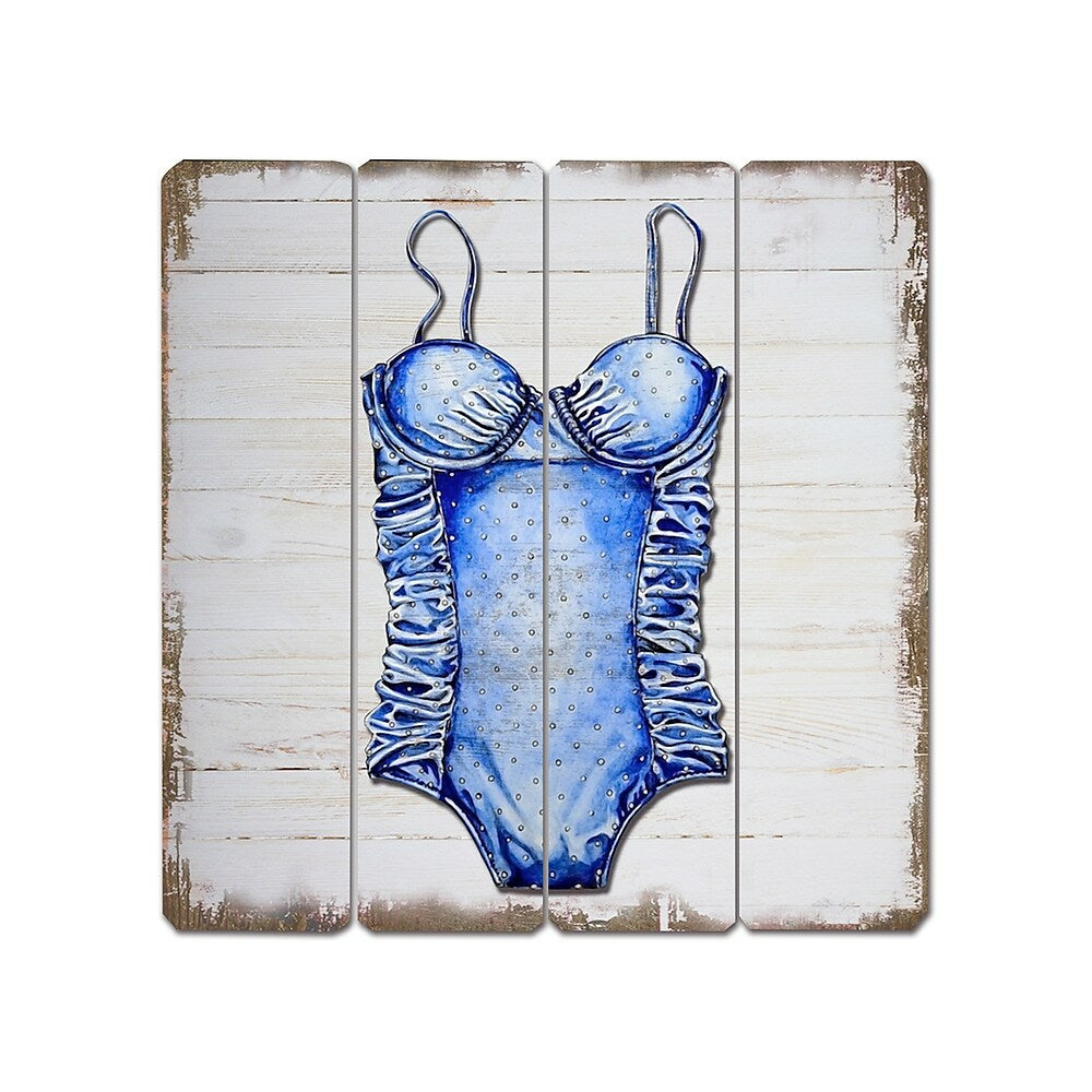 Image of Sign-A-Tology Straps Swimsuit Vintage Wooden Sign - 16" x 16"