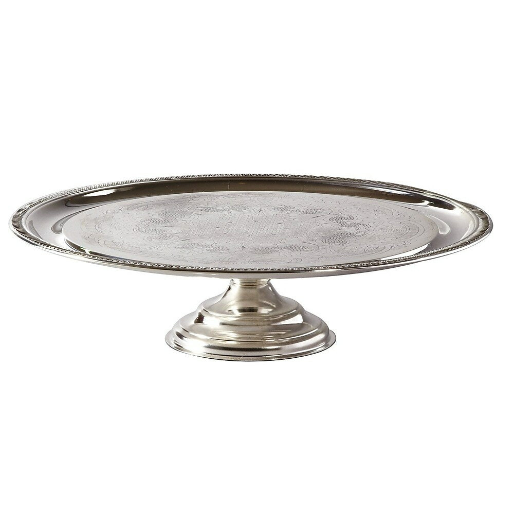 Image of Elegance Silver Plated Cake Stand Embossed