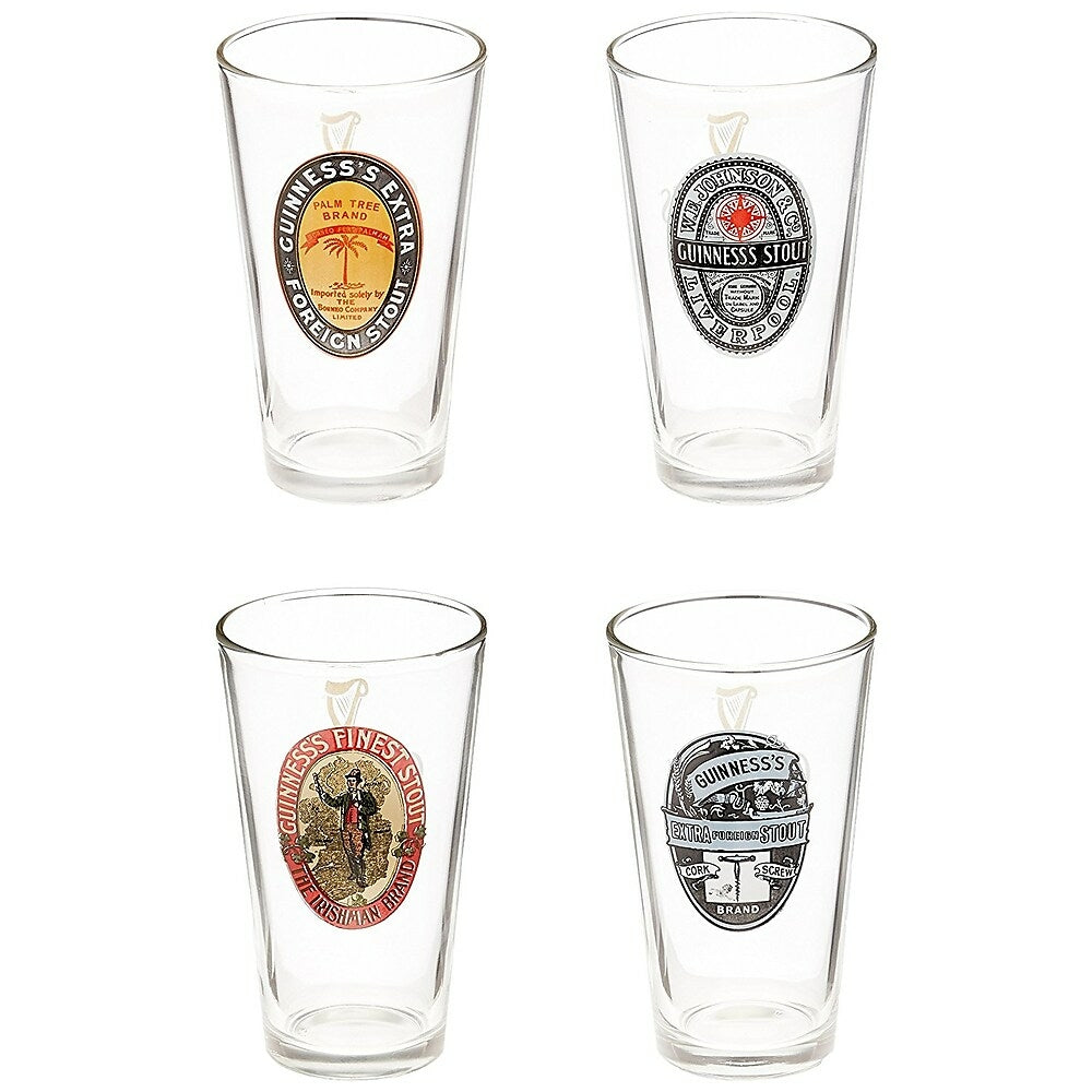 Image of Trudeau Guinness Beer Glasses 16 oz, 4 Pack