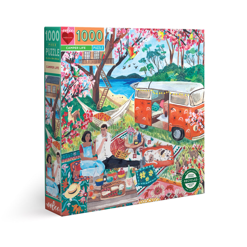 Image of eeBoo Camper Life Square Jigsaw Puzzle - 1000 Pieces