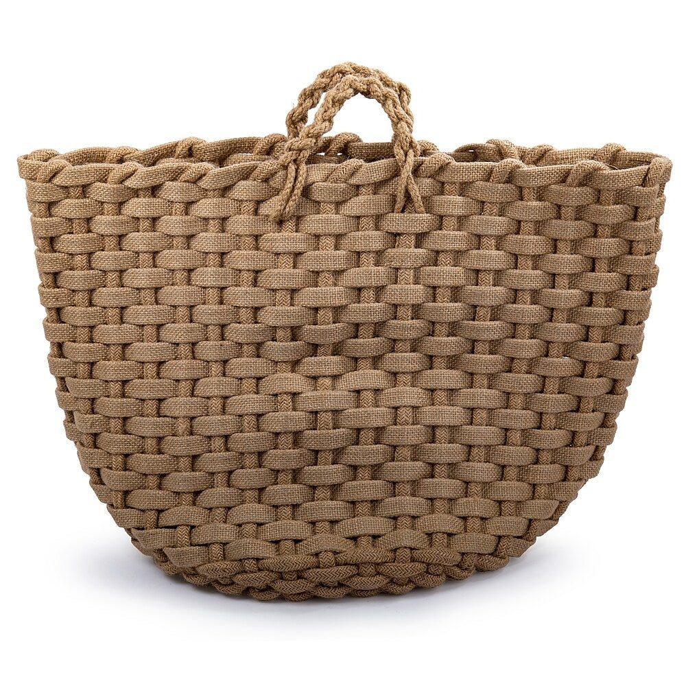 Image of Truu Design Chunky Braided Jute Basket, 13.75 x 18 inches, Natural